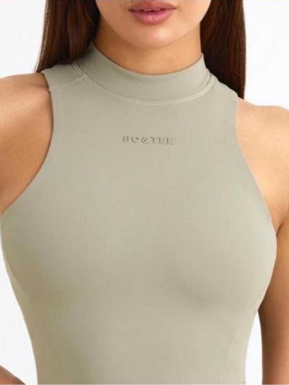 Bo + tee sage green crop top